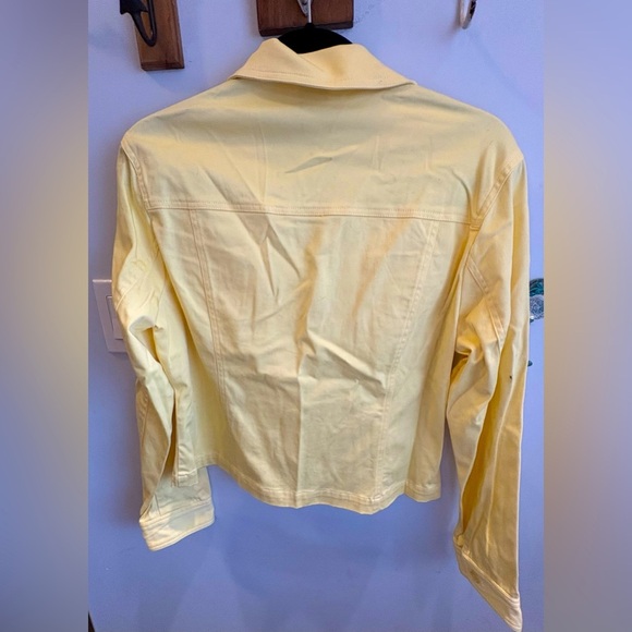 Tribal Yellow Jean Jacket Cropped Casual - Picture 3 of 5